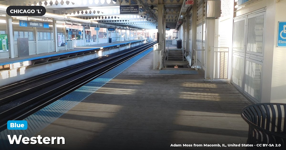 Western station on the Blue Line of the Chicago 'L' (CTA), Chicago