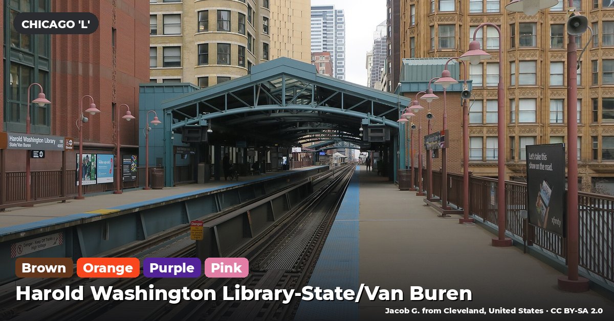 Harold Washington Library-State/Van Buren station on the Brown Line of the Chicago 'L' (CTA), Chicago