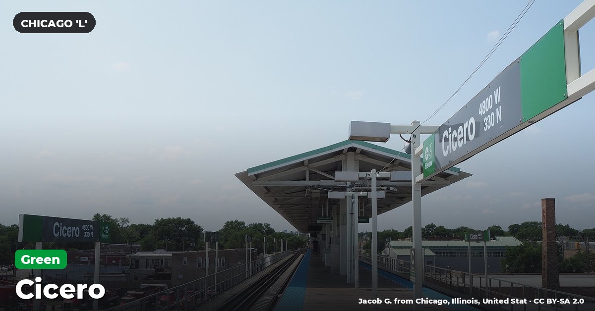 Cicero station on the Green Line of the Chicago 'L' (CTA), Chicago