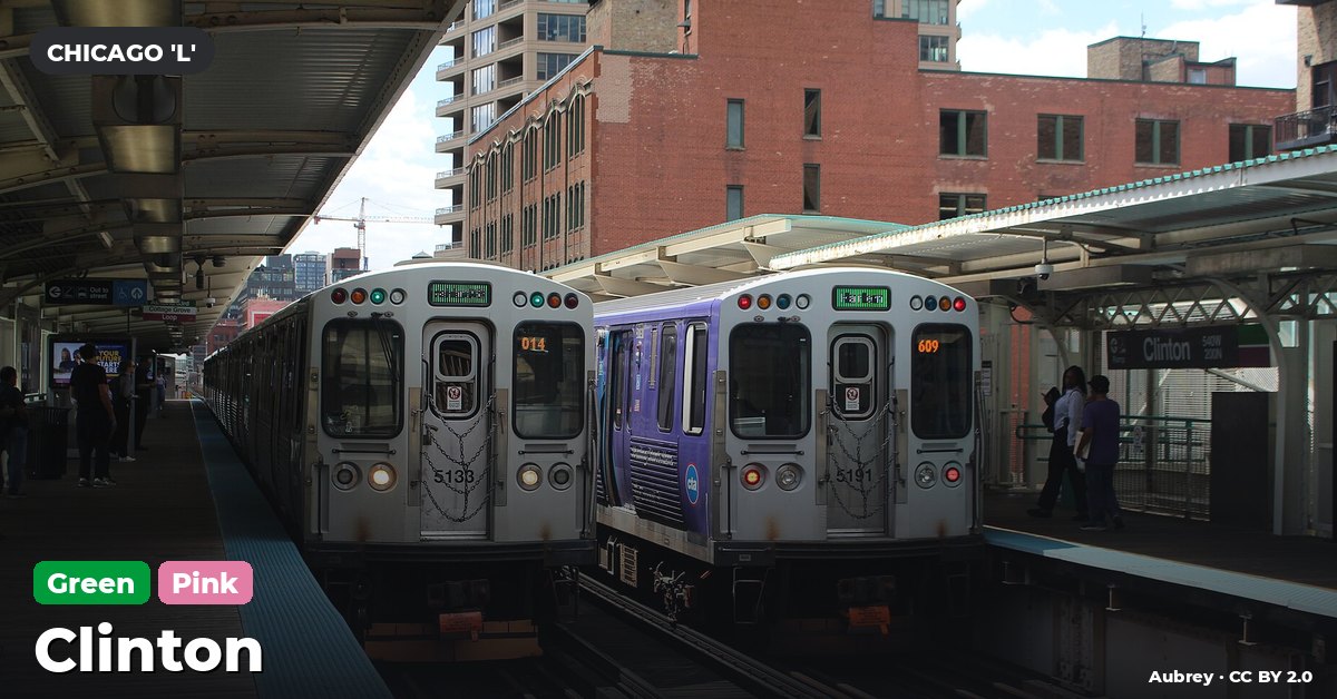 Clinton station on the Green Line of the Chicago 'L' (CTA), Chicago