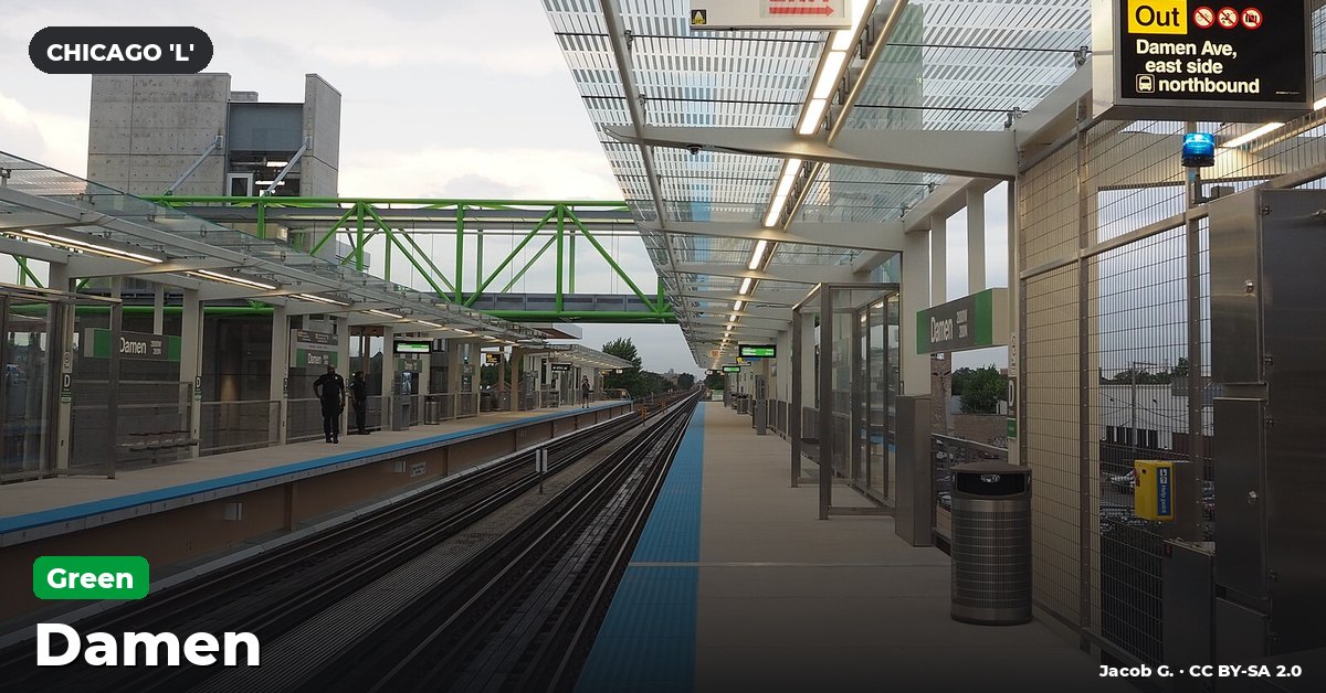 Damen station on the Green Line of the Chicago 'L' (CTA), Chicago