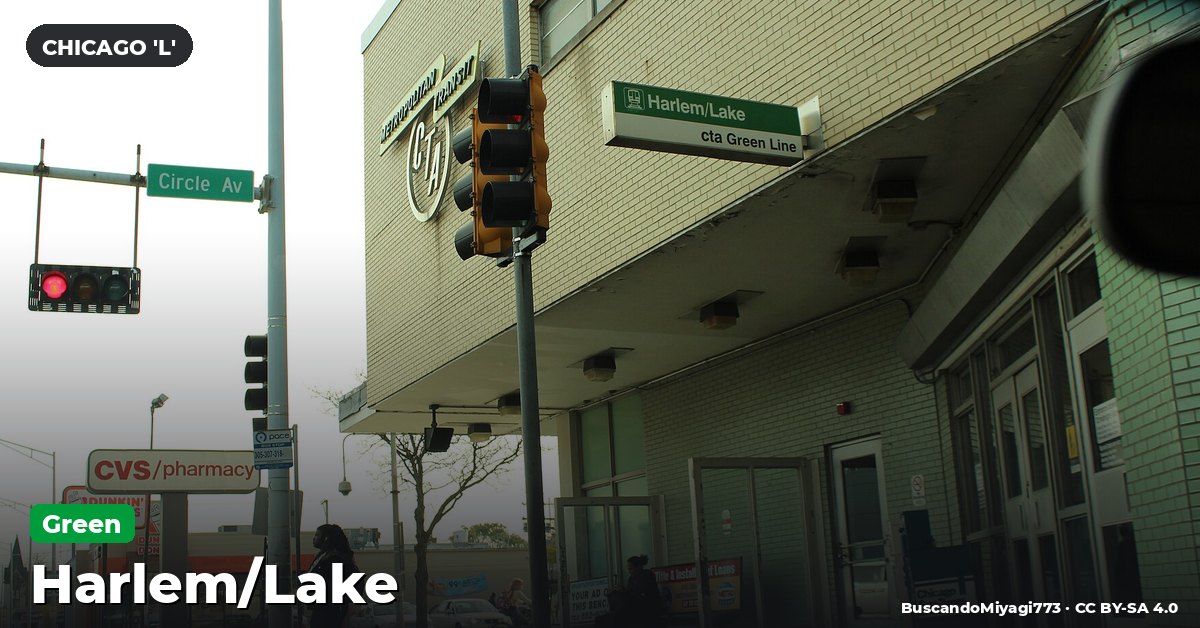Harlem/Lake station on the Green Line of the Chicago 'L' (CTA), Chicago