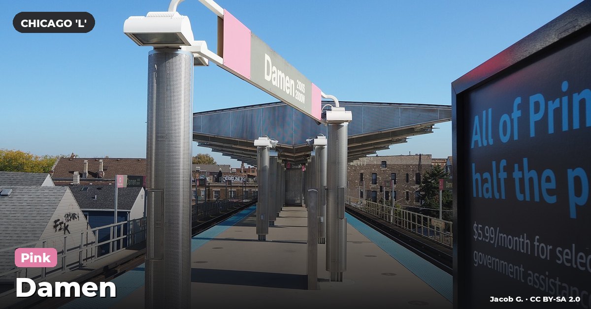Damen station on the Pink Line of the Chicago 'L' (CTA), Chicago