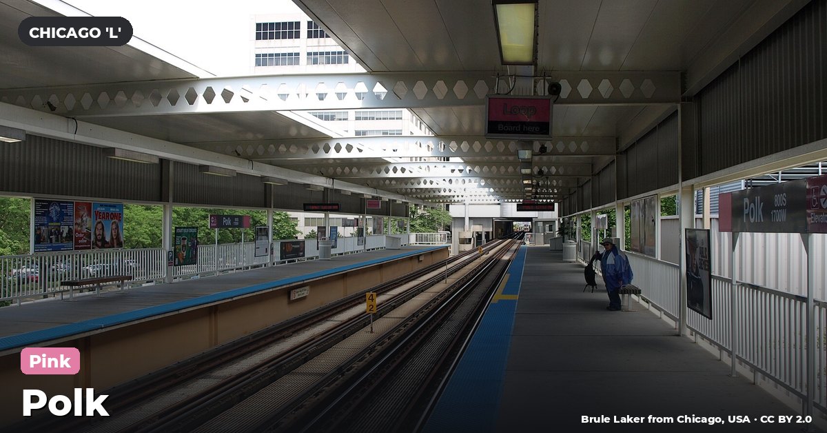 Polk station on the Pink Line of the Chicago 'L' (CTA), Chicago