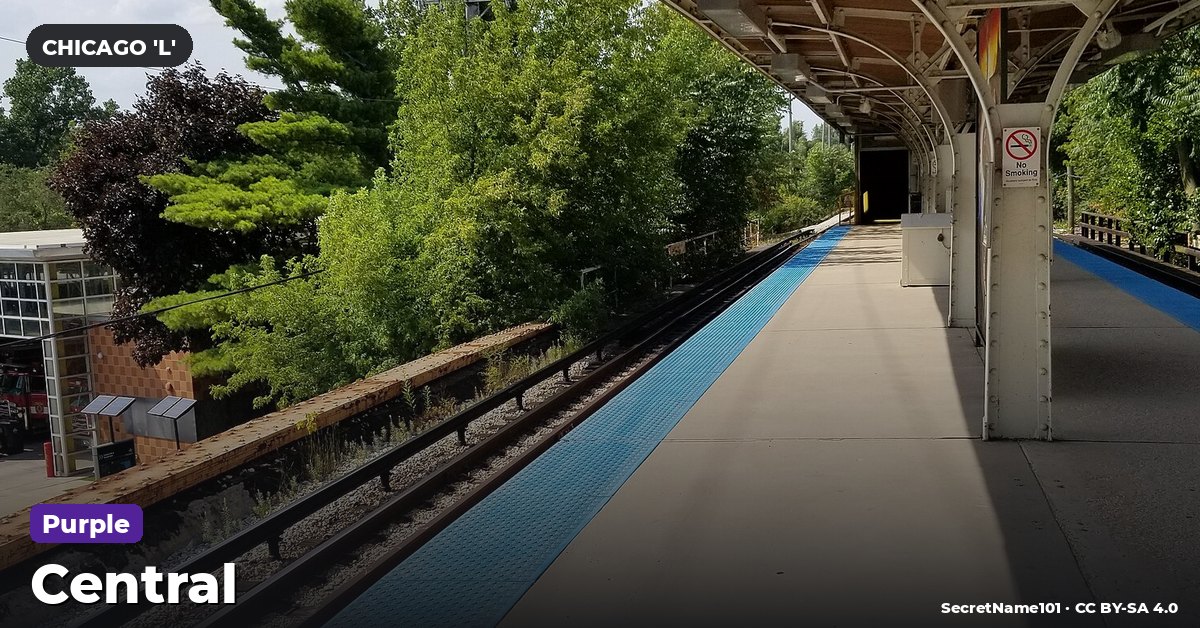 Central station on the Purple Line of the Chicago 'L' (CTA), Chicago