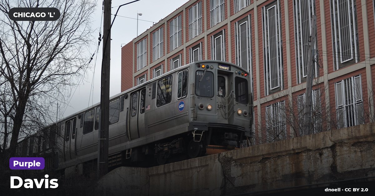 Davis station on the Purple Line of the Chicago 'L' (CTA), Chicago