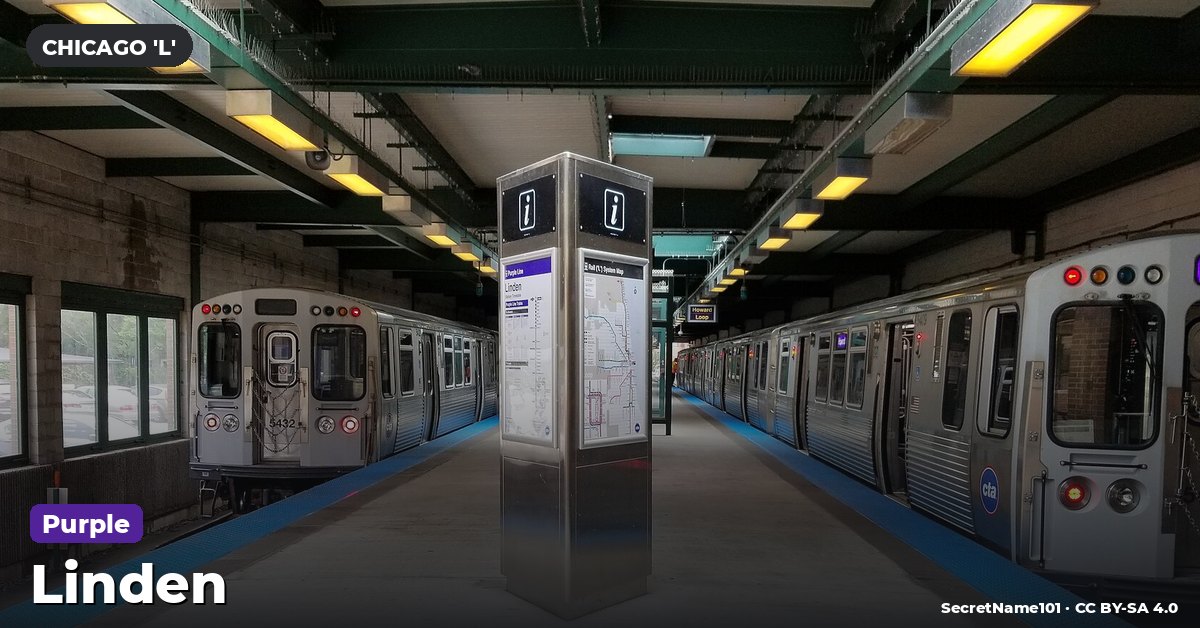 Linden station on the Purple Line of the Chicago 'L' (CTA), Chicago