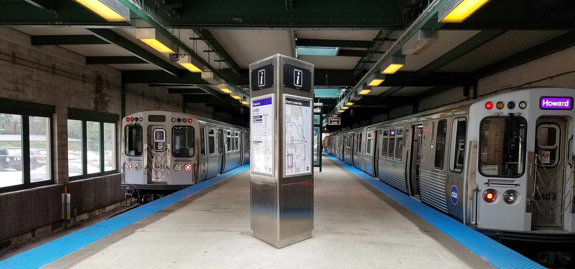 Línea Morada — estación Linden, Chicago ‘L’